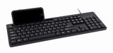 Teclado (Ingles) Multimedia Gembird Kb-Um-108 Usb, Diseño De Ee. Uu., Con Soporte Para Teléfono, Negro