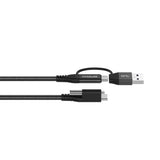 Usb-C Cable Two In One 1,5m - Black - Warranty: 24m