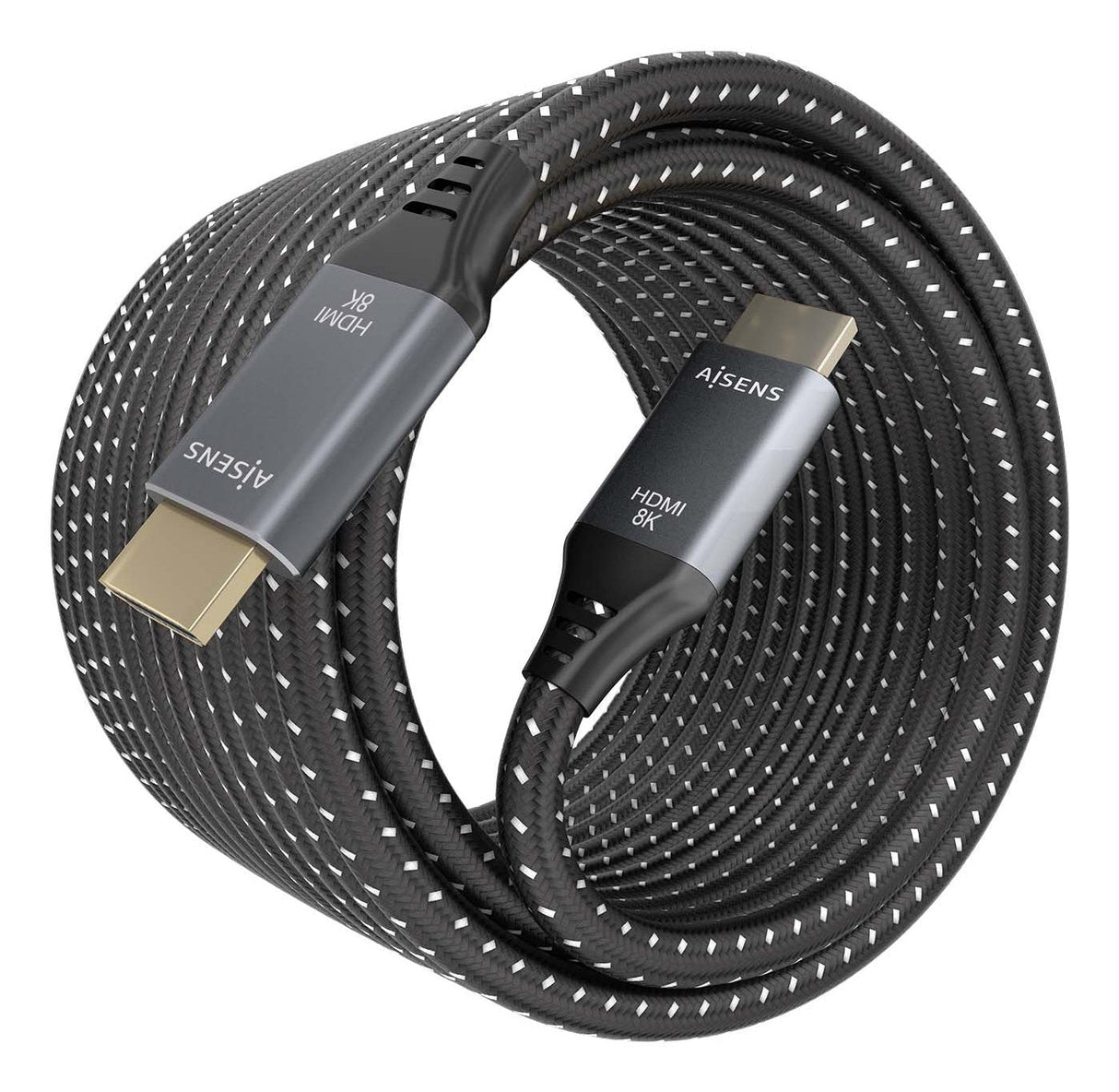 Aisens Cable Hdmi V2.1 Ultra Alta Velocidad / Hec 8k@60hz 48gbps, A/M-A/M, Gris/Negro, 7.0m
