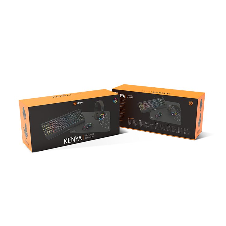 Teclado Español + Raton + Alfombrilla + Auriculares Krom Kenya Gaming