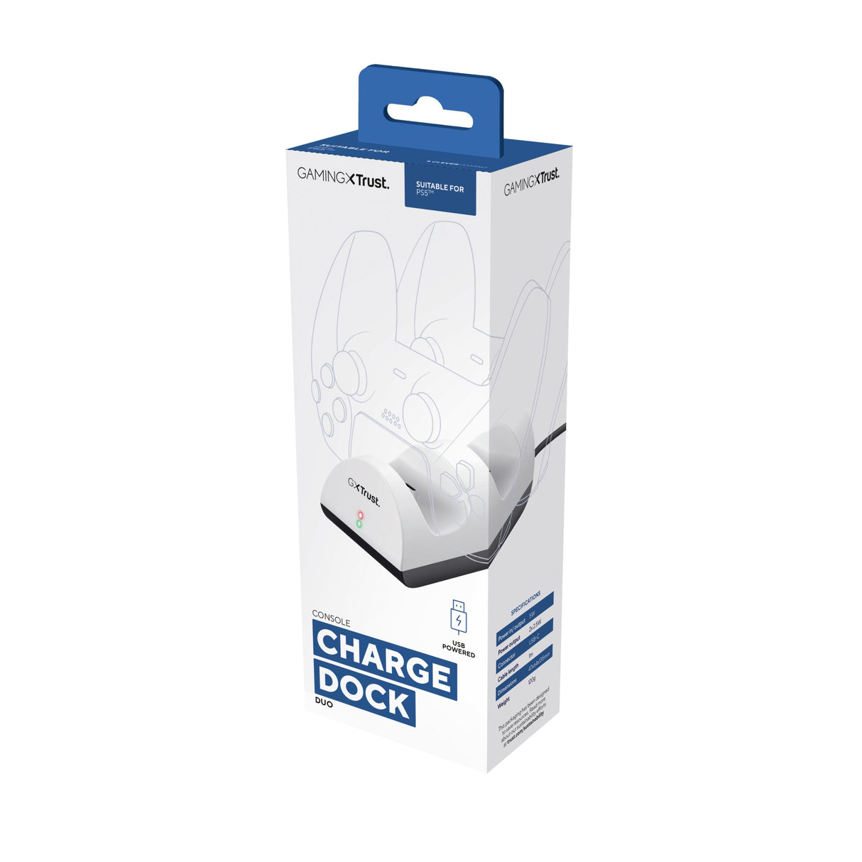 Estación De Recarga Doble Trust Gaming Gxt 254 Duo Charge Dock Para Ps5