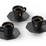 Juego De 4 Tazas Bialetti Perfetto Moka Porcelana 4x 75 Ml Negro