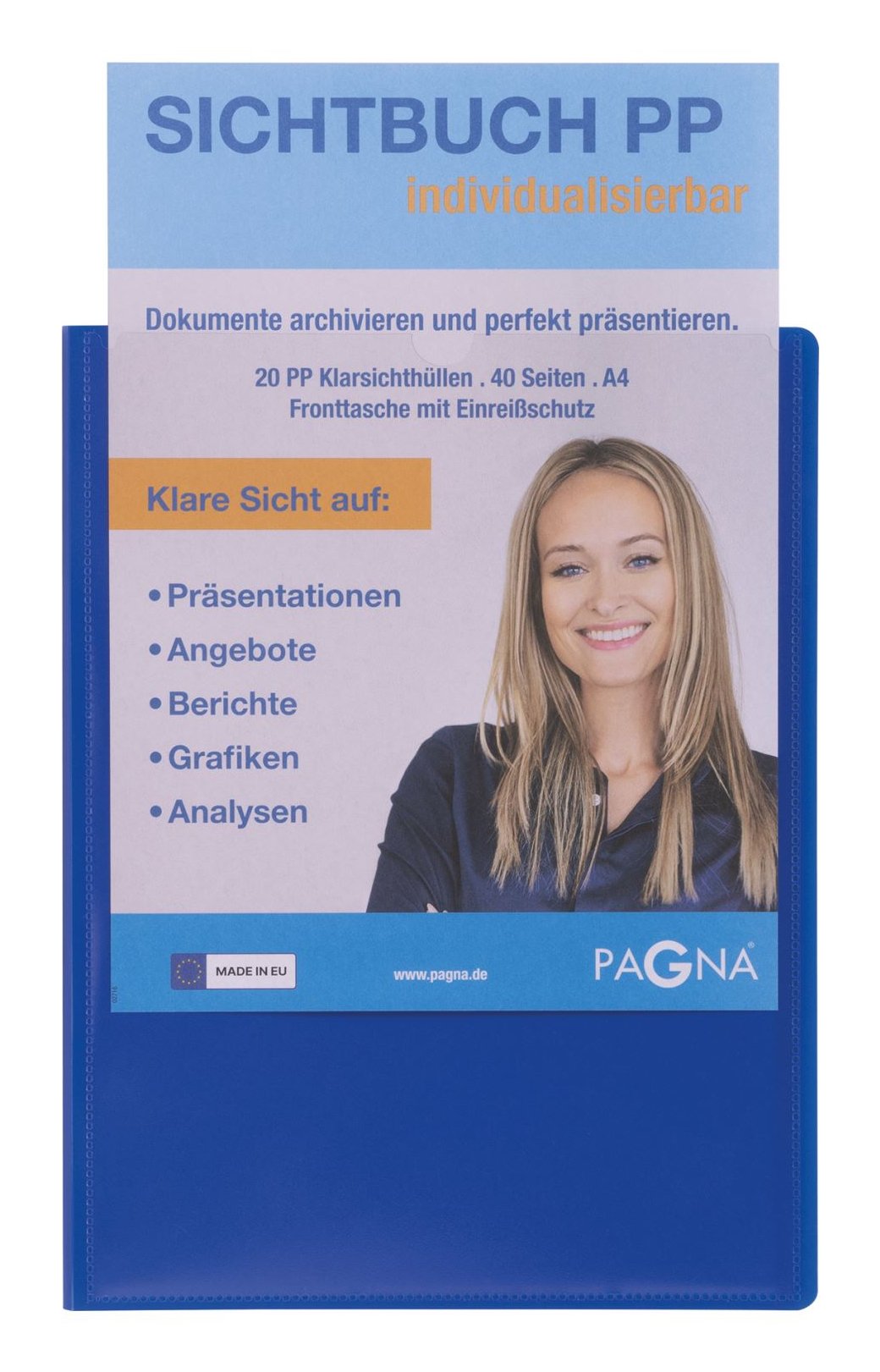 Pagna Office Sichtbuch Din A4 20 Fundas Azul
