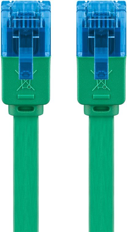 Latiguillo Cat 6a, U-Utp,  1.00 M, Verde, Plano Cu-Pvc