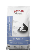 Arion Original Growth Chicken Med Sucha Karma Para Perro 12kg