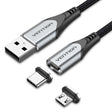 EAN 6922794752726 - Vention CQMHD cable de teléfono móvil Gris, Negro 0,5 m USB A Micro USB Type-B/USB Type-C imagen 1