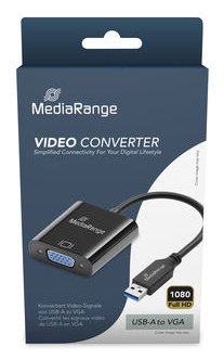 Mediarange Usb-A 3.0 A Vga Hd15 Video Convertidor, 20cm, Sw