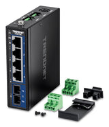 Trendnet 5-Port Hardened Indumrial Gigabit Din-Rail Switch