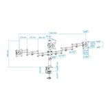 Tooq Soporte De Mesa Con Brazos Articulados Para 3 Monitores De 13"-27" - Giratorio E Inclinable - Gestion De Cables -