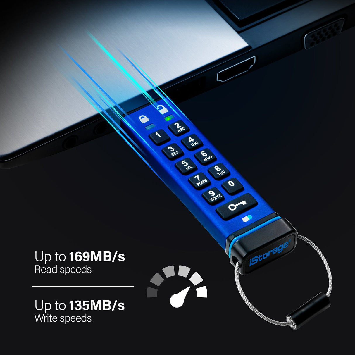 EAN 5060220251168 - iStorage datAshur Pro unidad flash USB USB tipo A 3.2 Gen 1 (3.1 Gen 1) Azul imagen 4