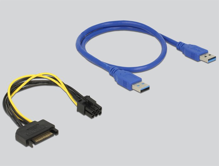 Delock 41426 Tarjeta Riser Pci Express X1> X16 Con Cable Usb De 60 Cm