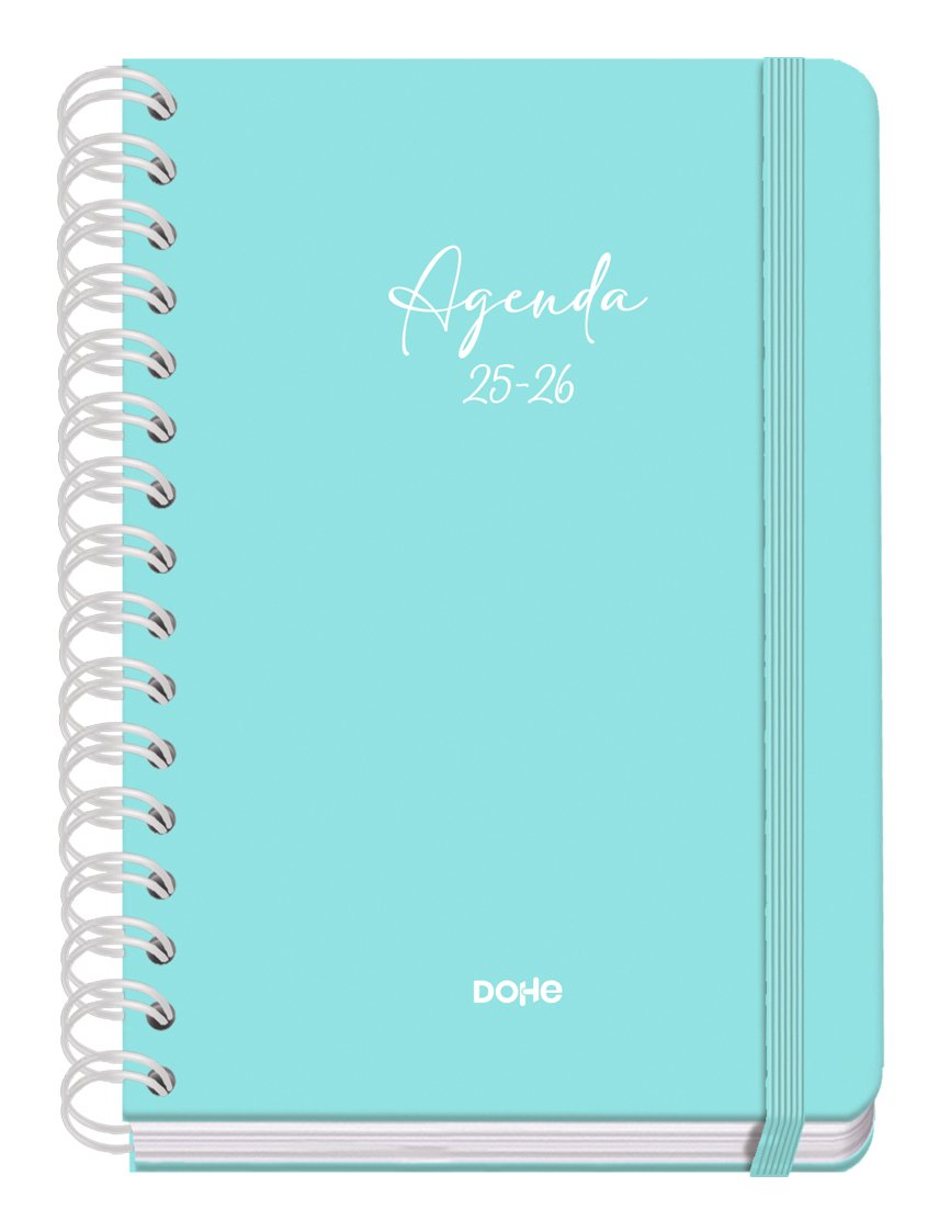 Dohe Agenda Escolar Serenity Wire´O A5 Espiral Doble Sv Tapa Dura Verde 2025-2026