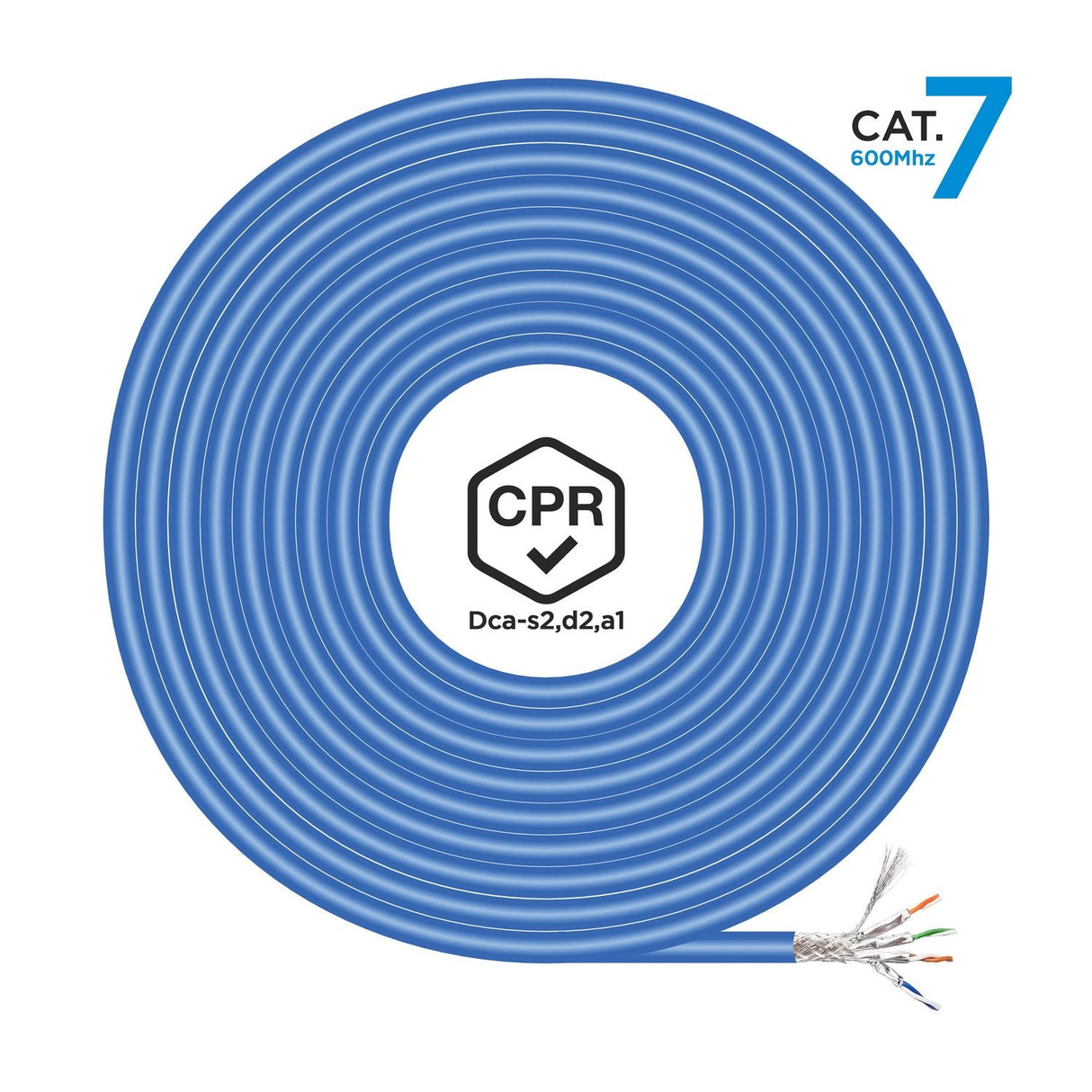 Aisens Bobina Cable Rj45 Lszh Cpr Dca Cat.7 600 Mhz S/Ftp Awg23 - 100m - Azul