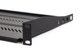 1u Fixed Shelf 19", Depth 250 Mm, Load Capacity 15 Kg, Mounting At 2 Points, Screws Included, Black (Ral 9005)