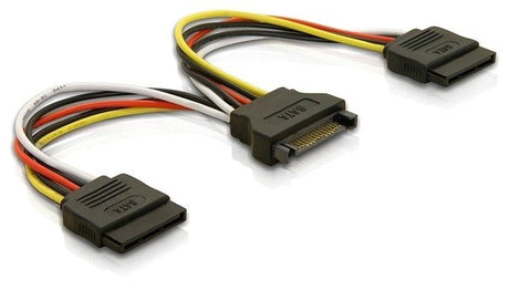 EAN 4043619601059 - DeLOCK Cable Power SATA 15pin > 2x SATA HDD – straight 0,15 m imagen 1