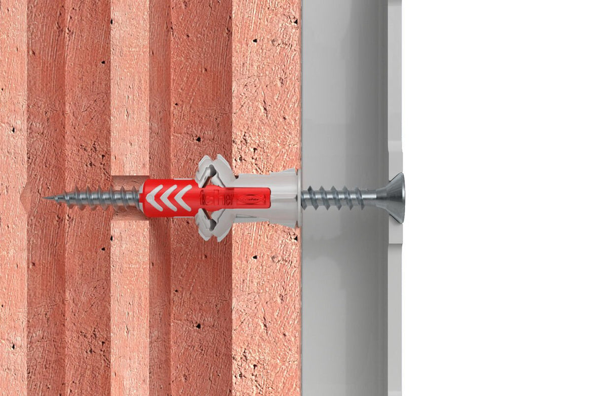 Taco Fischer Duopower 8x40 Rb K Gris Claro/Rojo, 8 Piezas, Con Tornillo Y Pegatinas 535957