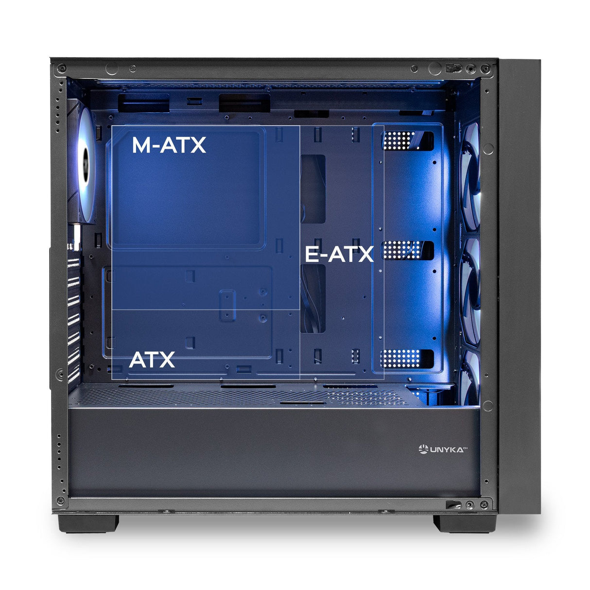 Caja  Pc Unykach Revelat Mesh Black  Atx, Micro Atx, Itx - 3.5", 2.5" - Usb-A 3.0, Usb-C Y