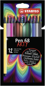 Stabilo Rotulador Pen 68 Arty En Estuche De Cartón 12 C/Surtidos Intensos