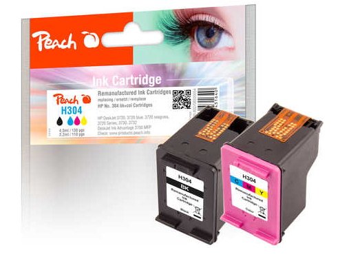 Peach 320054 Cartucho De Tinta Negro, Cian, Magenta, Amarillo Tinta A Base De Pigmentos, Tinta A Base De Colorante, 4,5 Ml, 2,2 Ml, 120 Páginas, Multipack