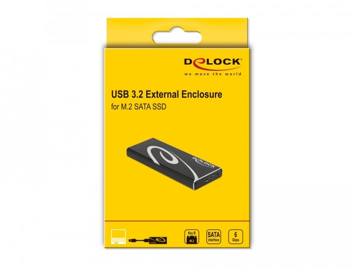 Delock 42007 Caja Para Disco Duro Externo Caja Externa Para Unidad De Estado Sólido (Ssd) Negro M.2