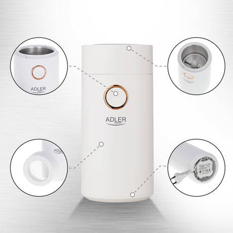 EAN 5903887800440 - Adler AD4446WG molinillo de café 150 W Blanco imagen 9