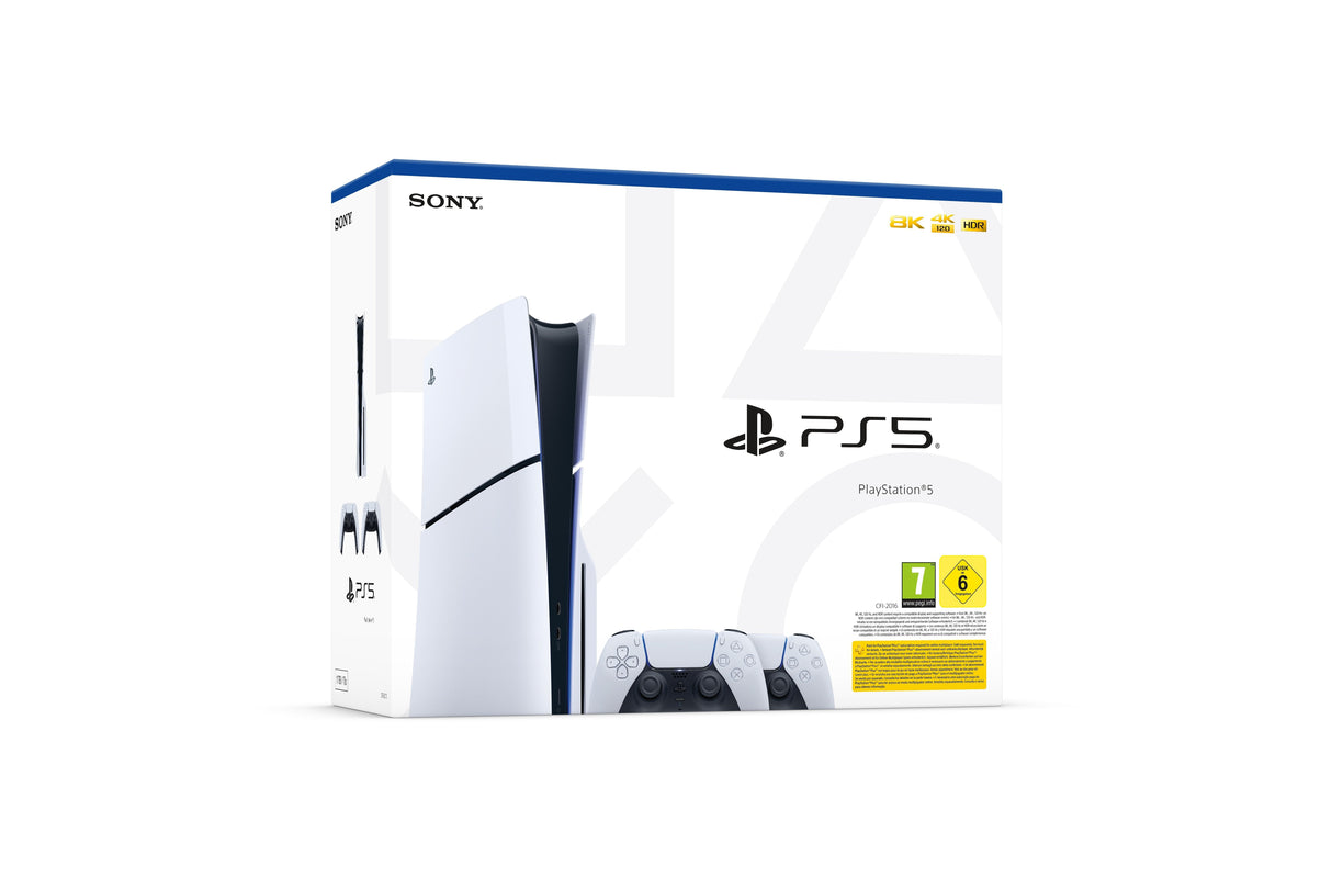 Ps5 Console 1tb Standard Slim White + 2 Dualsense Ita
