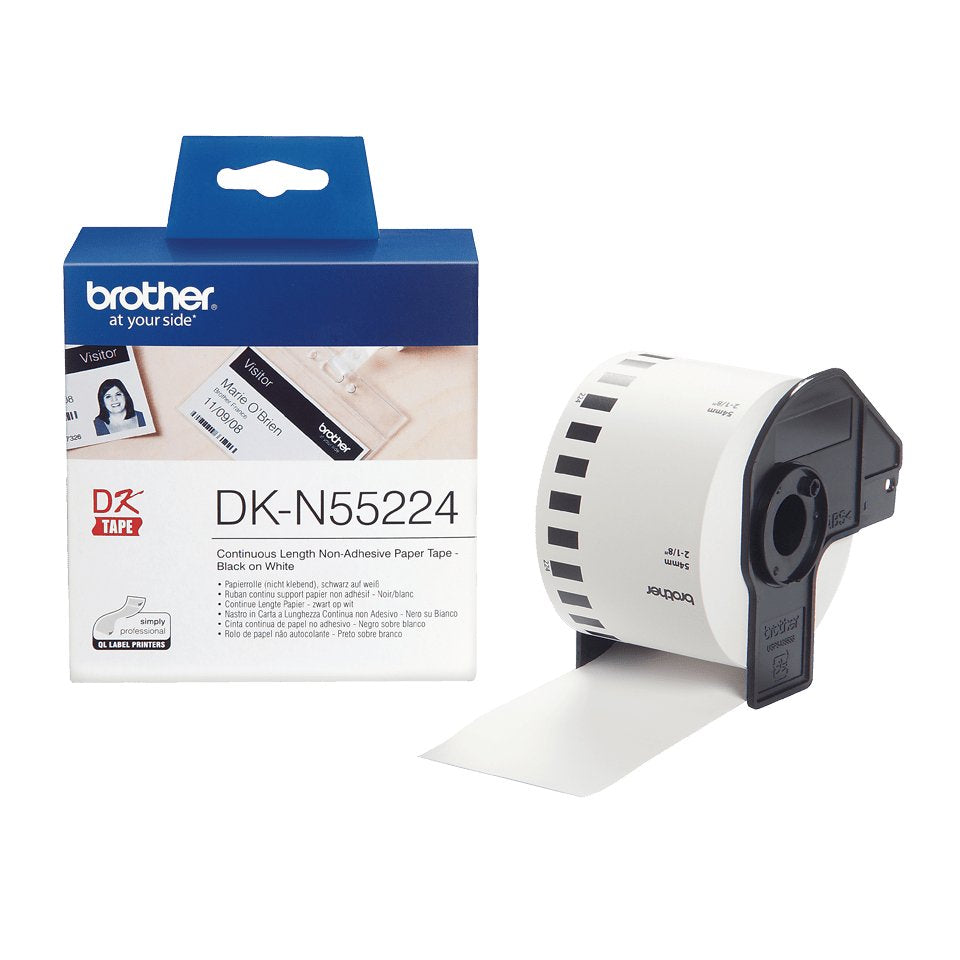 Brother Etiquetas Cinta Continua Dkn55224 Papel Blanca No Adhesiva Tarjetas Identificacion