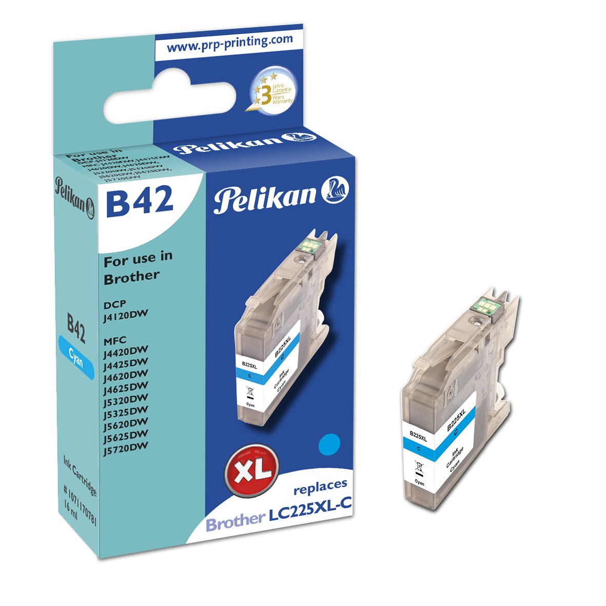 Pelikan Tinta Para Brother  B42 Lc-225xl C  Comp. Cyan 319568