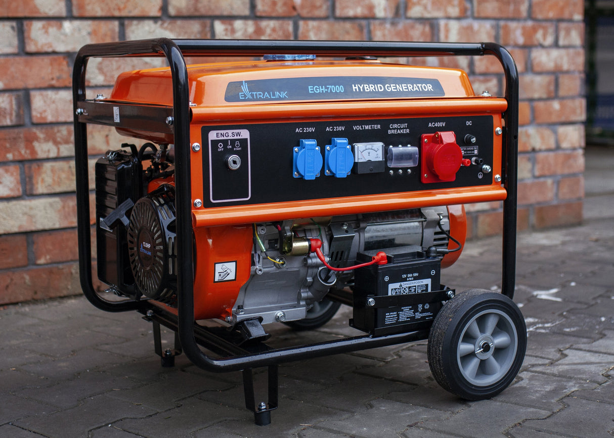 Extralink Ex.30714 Motor-Generador 7000 W 25 L Gasolina Negro, Naranja