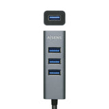 EAN 8436574705546 - AISENS A106-0507 hub de interfaz USB 3.2 Gen 1 (3.1 Gen 1) Type-A 5000 Mbit/s Gris imagen 2