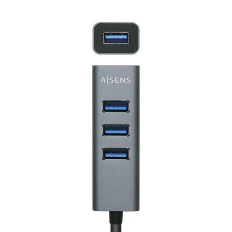 EAN 8436574705546 - AISENS A106-0507 hub de interfaz USB 3.2 Gen 1 (3.1 Gen 1) Type-A 5000 Mbit/s Gris imagen 2