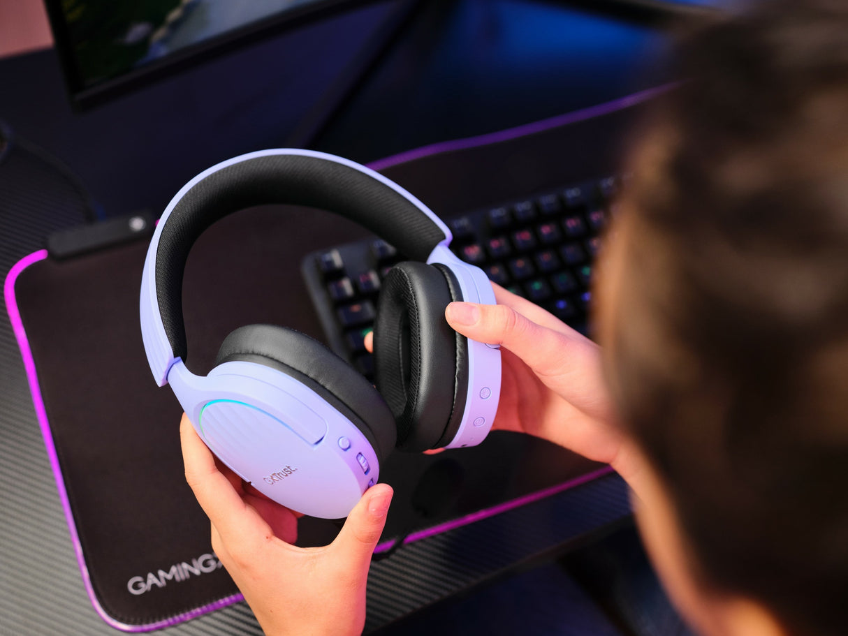 EAN 8713439253054 - Trust GXT 491P FAYZO Auriculares Inalámbrico y alámbrico Diadema Juego USB tipo A Bluetooth Negro, Púrpur imagen 9