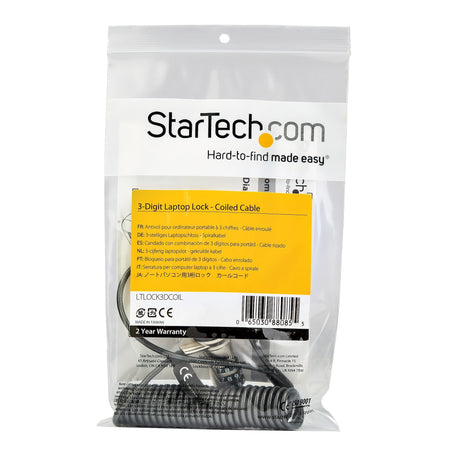 EAN 0065030880855 - StarTech.com LTLOCK3DCOIL cable antirrobo Negro, Acero inoxidable 1,8 m imagen 4
