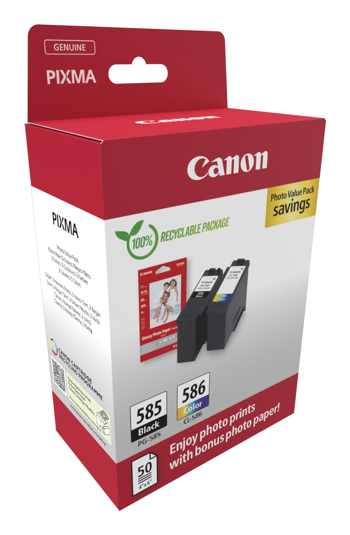 Tinta  Canon 6205c004 / Pg-585/Cl-586 Multipack Bk,C,M,Y