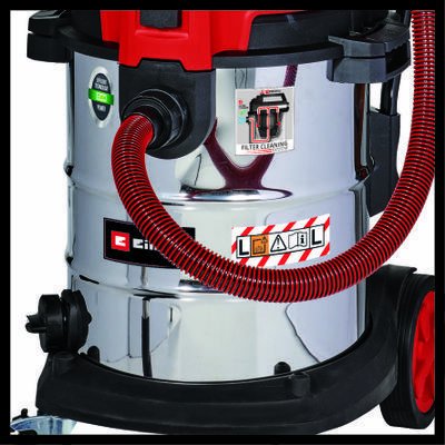 Einhell Te-Vc 2350 Sacl, Aspiradora En Seco Y Húmedo (Rojo/Acero Inoxidable, 1600 Vatios) 2342475