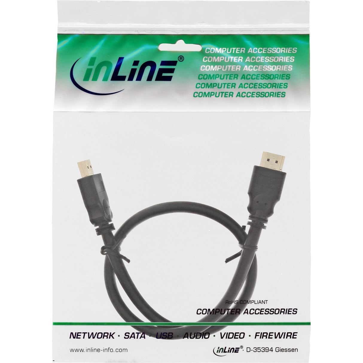 Cable Inline Hdmi De Macho A Macho Negro 10m
