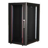 Roline 19-Zoll Netzwerkschrank Basic 22 He, 600x800 Bxt Glastr Schwarz