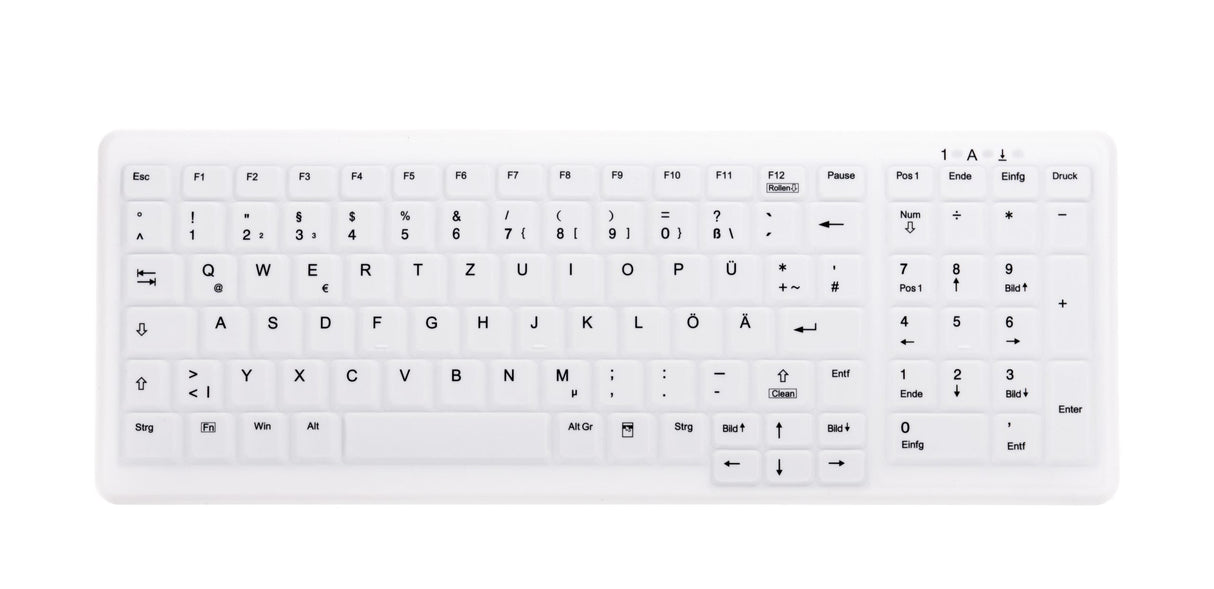 Cherry Ak-C7000 Teclado (Aleman) Higiénico Inalámbrico Desinfectable Con Campo Numérico Blanco