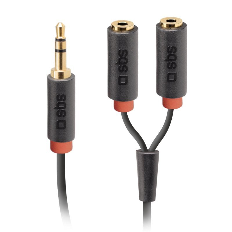 Sbs Tecablesplitter Cable De Audio 0,2 M 3,5mm 2 X 3.5mm Negro