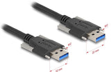 Delock Usb 5 Gbps Cable Typ-A Stecker Zu Typ-A Stecker Mit Schraubenabstand 22 Mm 1 M Schwarz