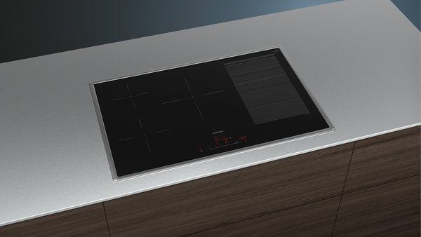 Siemens Ex845hvc1e Iq700, Placa De Cocina Independiente Negra/Acero Inoxidable, 80 Cm, Home Connect Ex845hvc1e