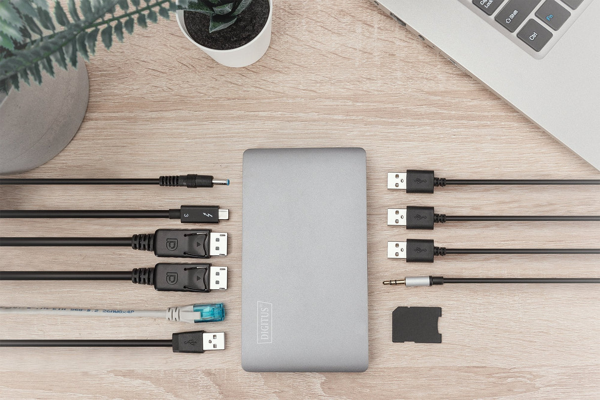 Digitus Thunderbolt 3 Dockingstation 7-Port/Video/Usb3.0/Usb-C/Rj45/Audio