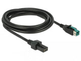 Delock 85484 Cable Poweredusb Macho 12 V > 2 X 4 Pin Macho 3 M Para Impresoras Y Terminales De Punto De Venta