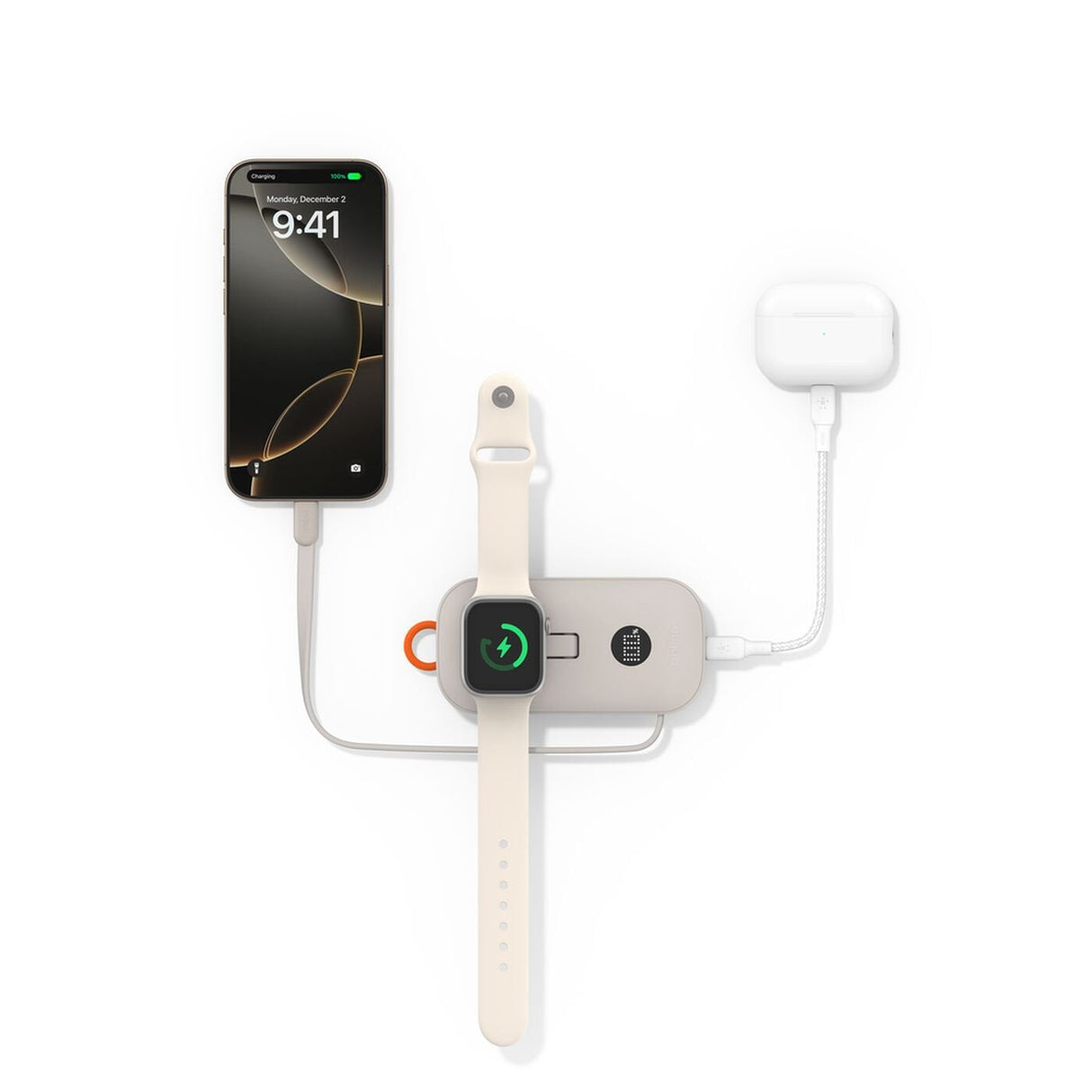 Belkin Boostcharge Pro 10k Apple Watch 45w Sand