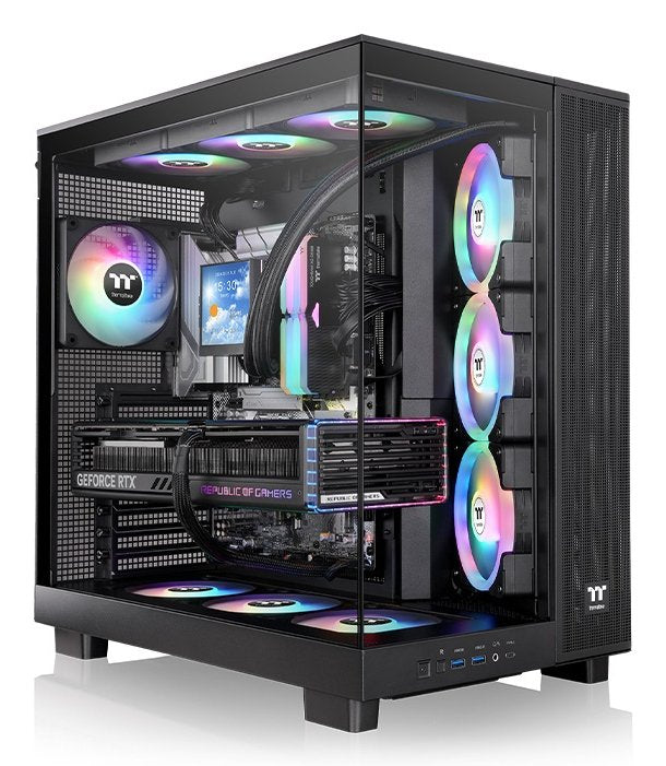 Thermaltake View 380 Xl Tg Argb, Caja Tipo Torre Negra, Vidrio Templado X 2 Ca-11e-00m1wn-00