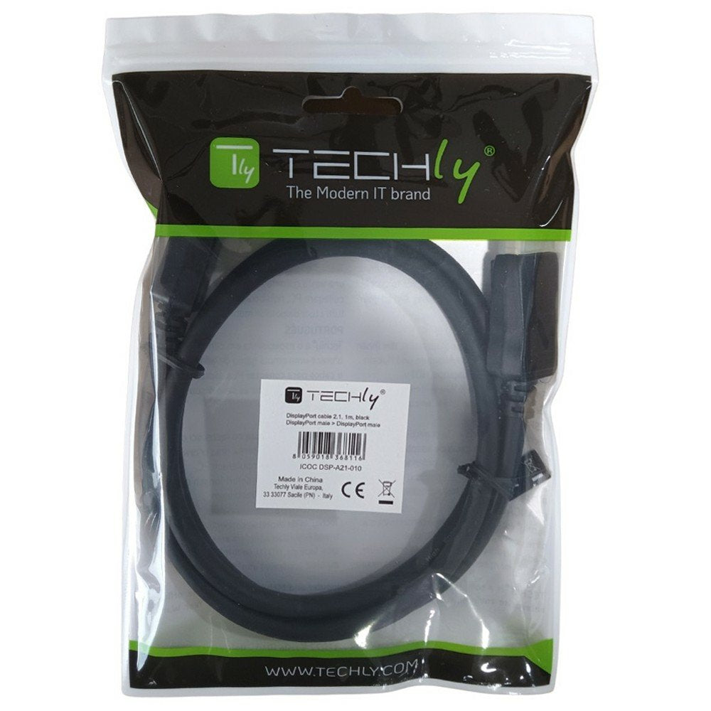 Techly Cable Displayport 2.1 Audio Video M M 4k 5m Negro