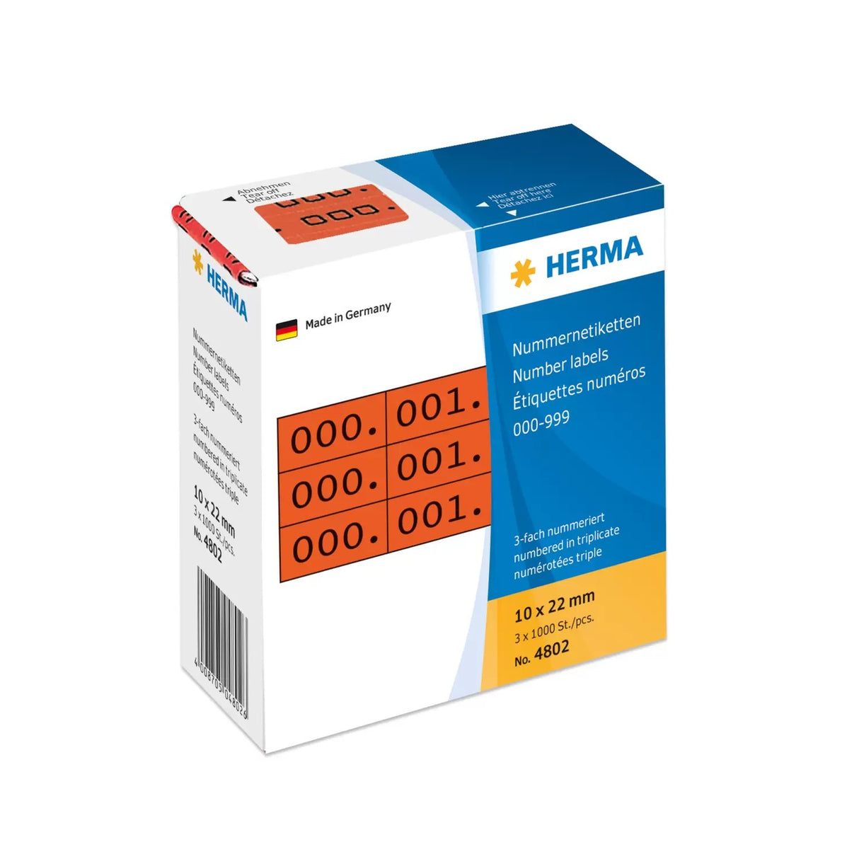 EAN 4008705048026 - HERMA 4802 etiqueta autoadhesiva Negro, Rojo 3000 pieza(s) imagen 1
