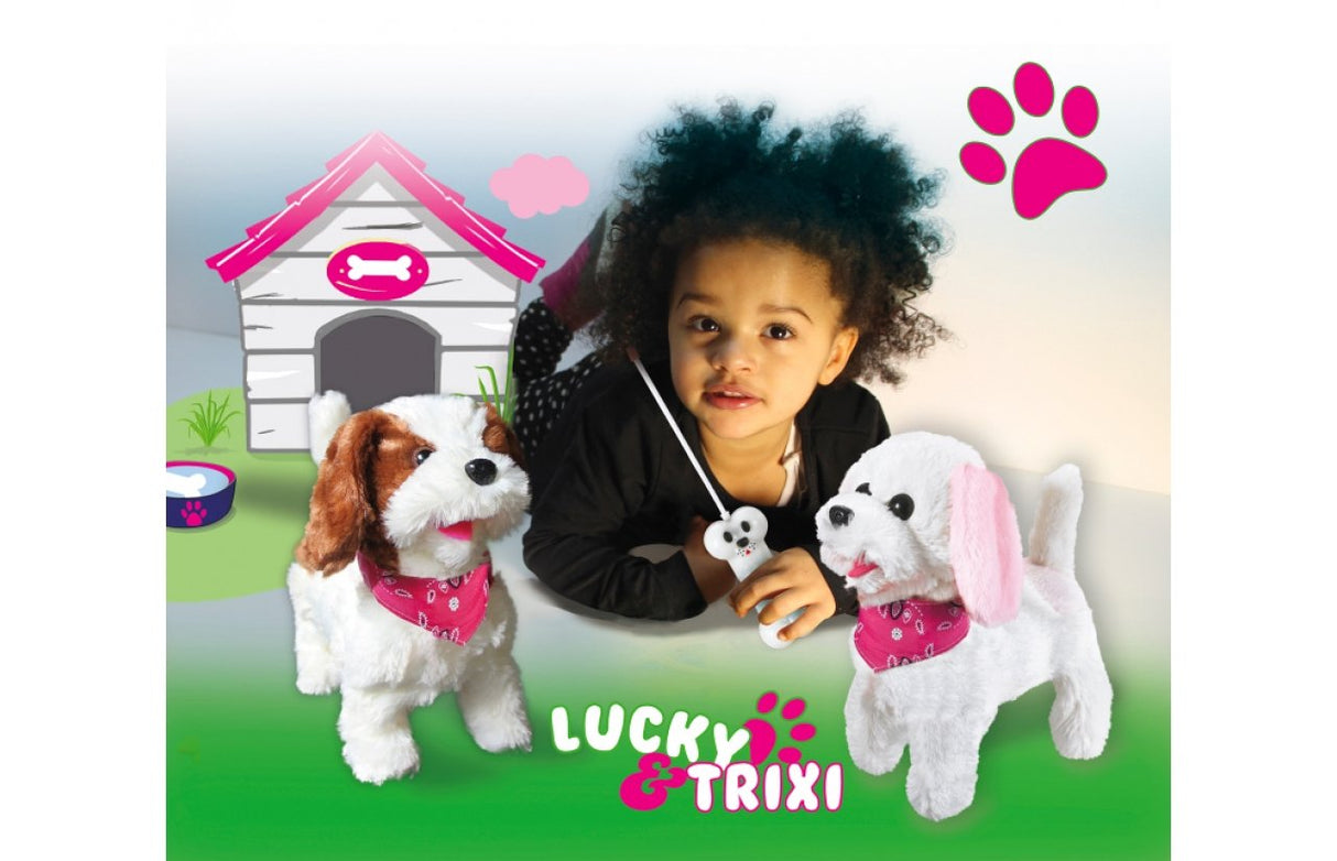 Jamara Peluche Perro Lucky Rc Blanco Marrón 27mhz