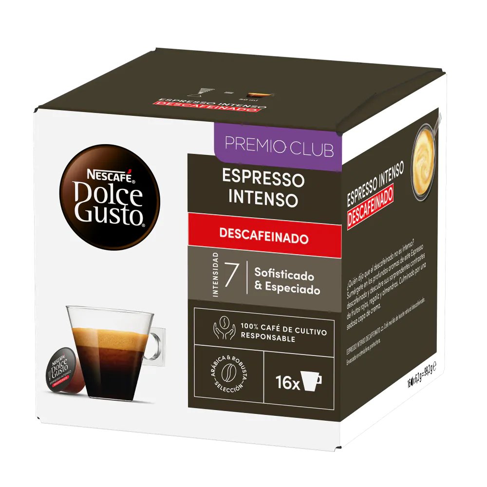 CaPsulas Dolce Gusto Espresso Intenso Descafeinado Tripack Nescafe 48 Unidades (3x16)
