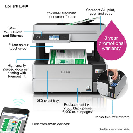 EAN 8715946689258 - Epson EcoTank L6460 Inyección de tinta A4 4800 x 1200 DPI 37 ppm Wifi imagen 11